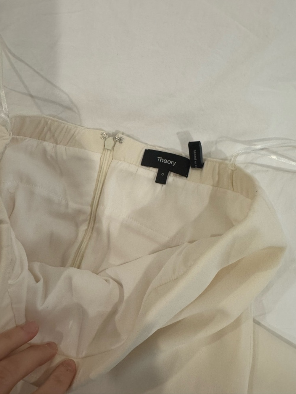 Theory Cream Strapless Midi Dress - Picture 5 of 8
